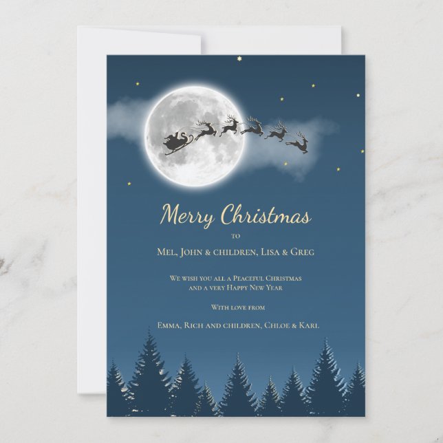 Tarjeta de saludo Moon Full Moon para navidades (Anverso)