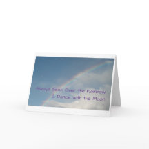 Tarjeta de saludo Moon & Rainbow