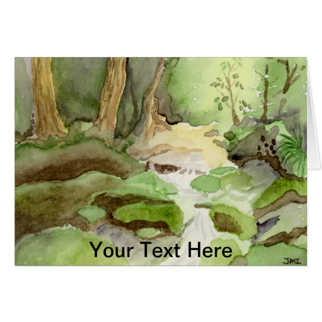 Tarjeta de saludo Mossy Mountain Stream (Anverso (Horizontal))