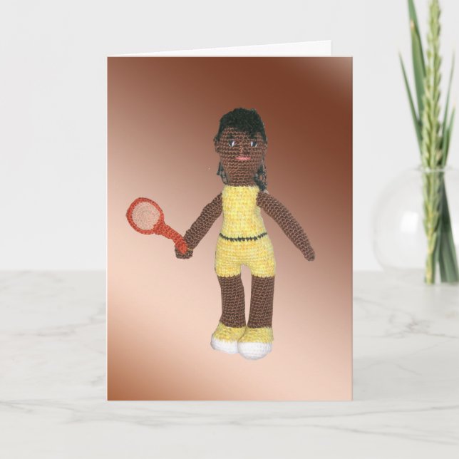 Tarjeta de saludo - Motivación del jugador de teni (Anverso)