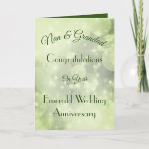 Tarjeta de saludo Nan & Grandad Emerald Anniversar