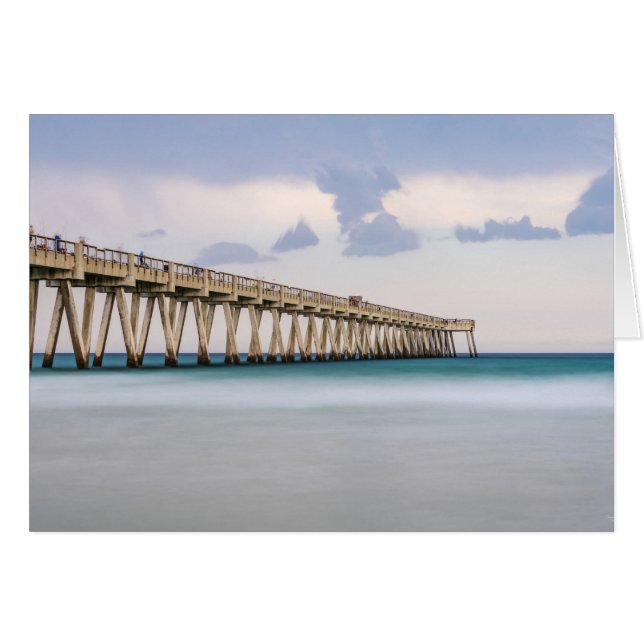 Tarjeta de saludo Navarre Beach Fishing Pier (Anverso (Horizontal))