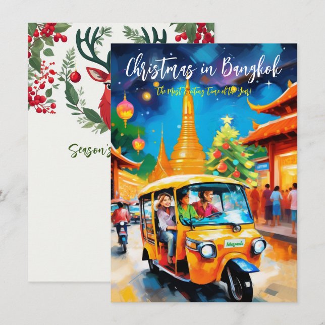 Tarjeta De Saludo "Navidades En Bangkok" (Anverso / Reverso)