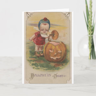Tarjeta de saludo nocturno de Halloween en Victori