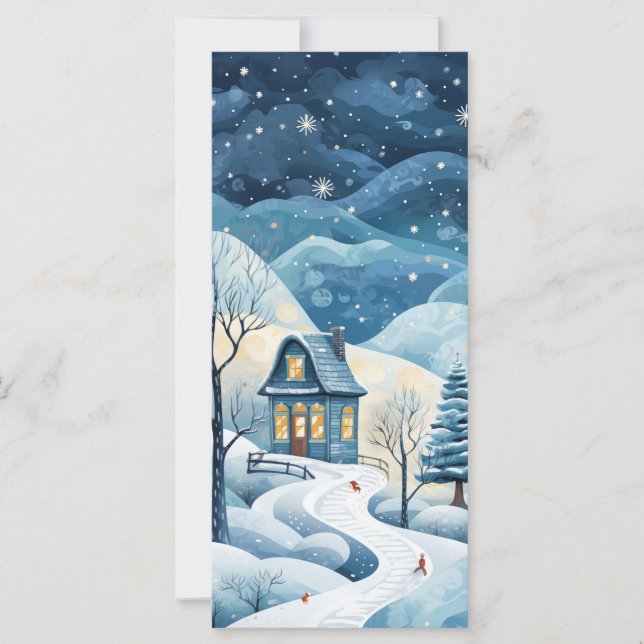Tarjeta de saludo nocturno de invierno (Anverso)
