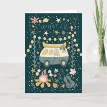 Tarjeta de saludo nocturno de la vida de un camper