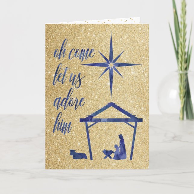 Tarjeta de saludo nocturno para Navidades Purpurin (Anverso)