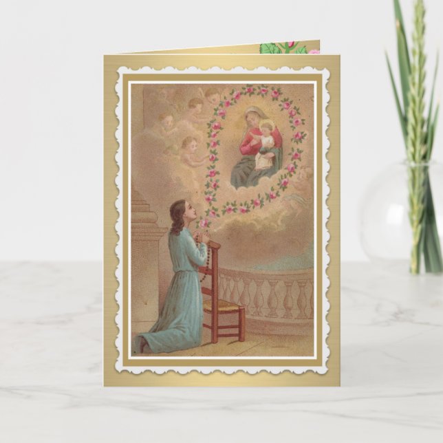 Tarjeta de saludo/nota santa católica (Anverso)