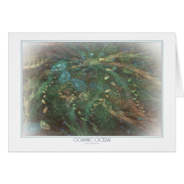 Tarjeta de saludo oceánico cósmica (Anverso (Horizontal))