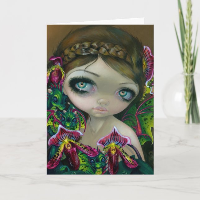 Tarjeta de saludo "Orquídea Dragón" (Anverso)