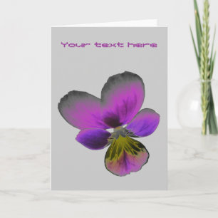 Tarjeta de saludo Pansy Wild Dark Purple Personali
