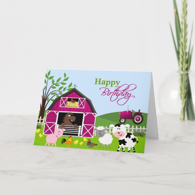 Tarjeta de saludo para animales de granja de Barny (Anverso)
