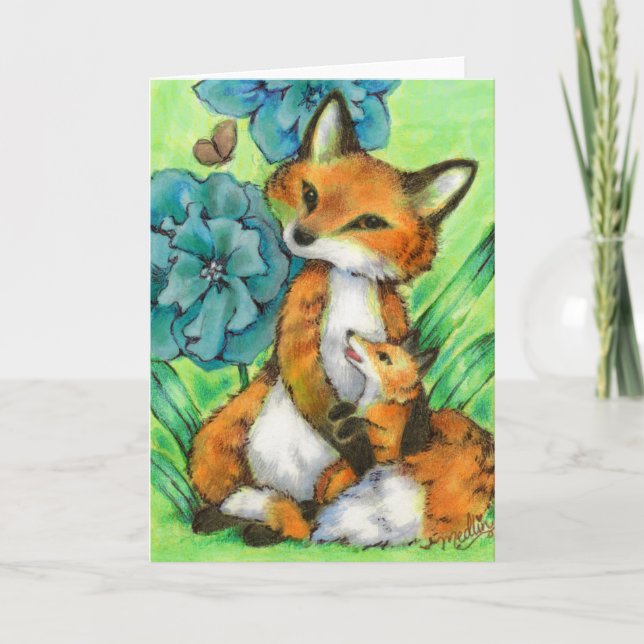 Tarjeta de saludo para animales tierno de Mother a (Anverso)