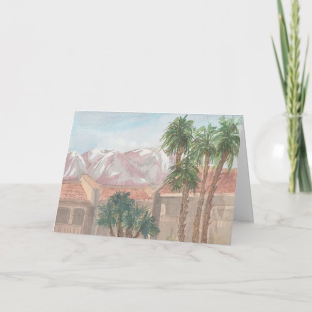Tarjeta de saludo para boceto acuático "Palm Sprin (Anverso)