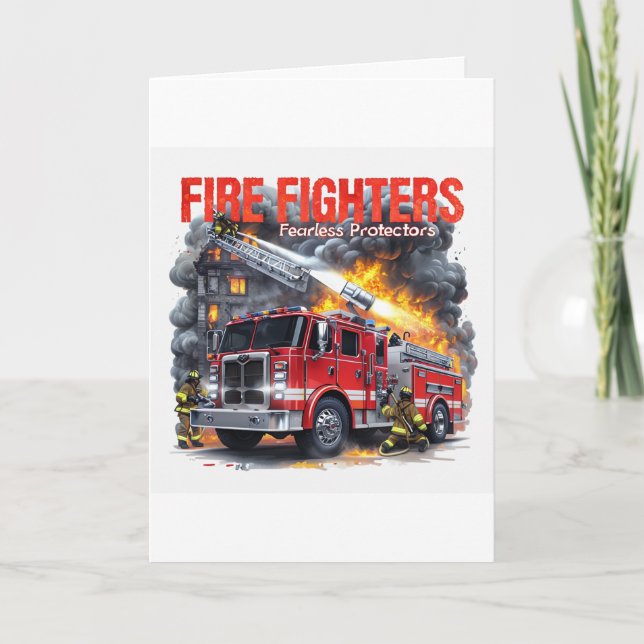 Tarjeta de saludo para bomberos (Anverso)