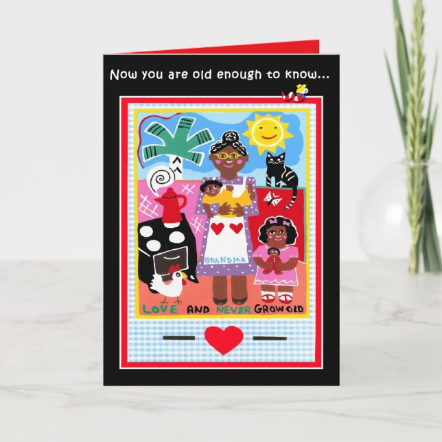 Tarjeta de saludo para cumpleaños afroamericanos (Anverso)