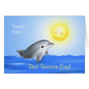 Tarjeta de saludo para delfines bebé