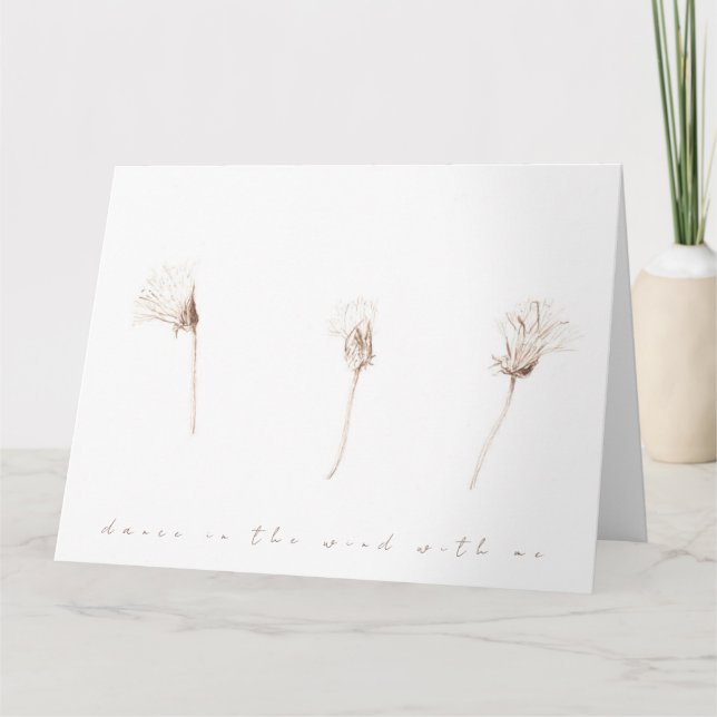 Tarjeta de saludo para dibujar con tinta dandelion (Anverso)