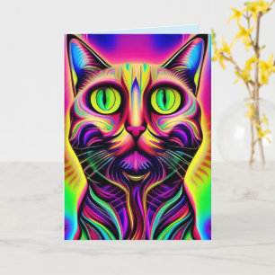 tarjeta de saludo para gatos curiosos