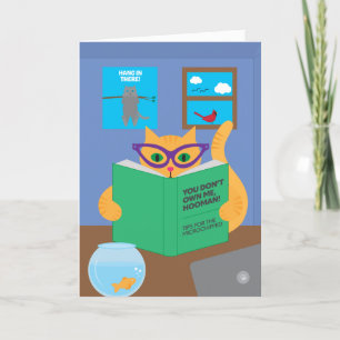 Tarjeta de saludo para gatos de cuarentena