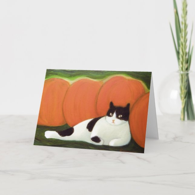 Tarjeta de saludo para gatos de Halloween (Anverso)