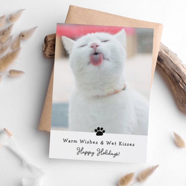 Tarjeta de saludo para gatos de Wet Kiss y saludos (Subido por el creador)