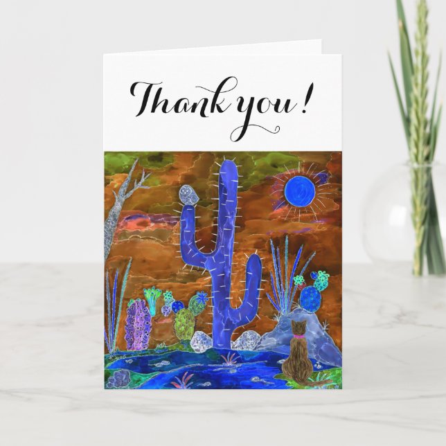 Tarjeta de saludo para gatos del Desierto, suave y (Anverso)