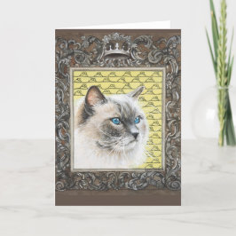 Tarjeta de saludo para gatos siamesa / ragdoll / h