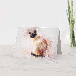tarjeta de saludo para gatos siameses