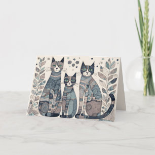 tarjeta de saludo para gatos tranquilizantes