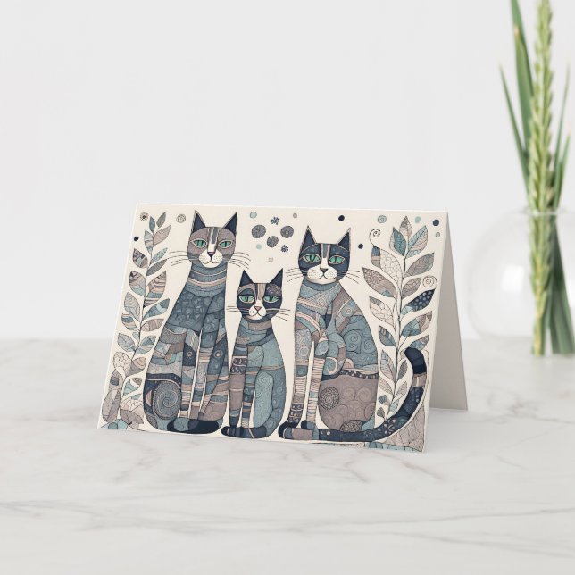 tarjeta de saludo para gatos tranquilizantes (Anverso)