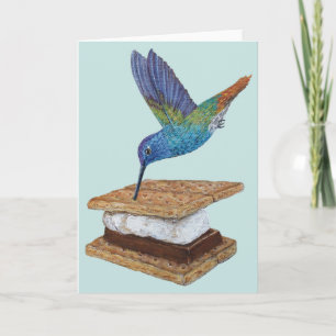 Tarjeta de saludo para invitado junto a fogata