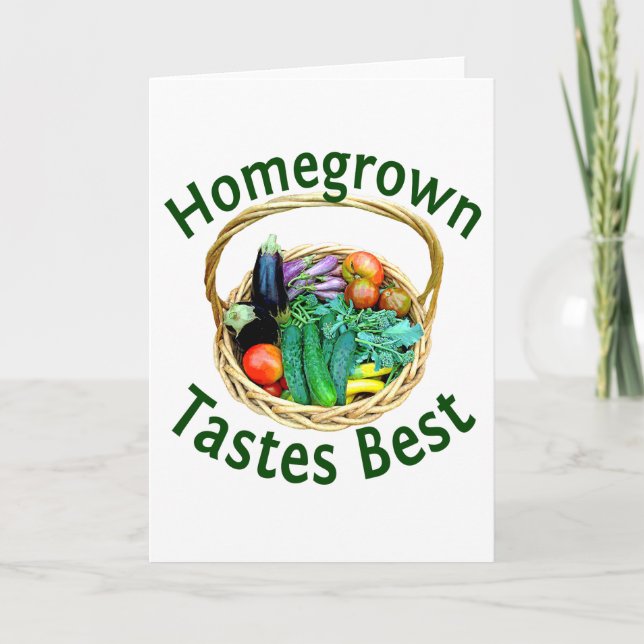 Tarjeta de saludo para jardineros y comida vegetal (Anverso)