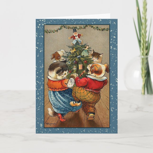 Tarjeta de saludo para los Navidades de animales d (Anverso)