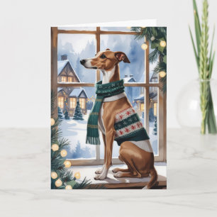 Tarjeta de saludo para los Navidades de perro con 
