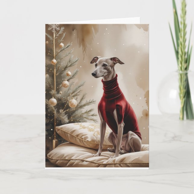 Tarjeta de saludo para los Navidades de perro de G (Anverso)
