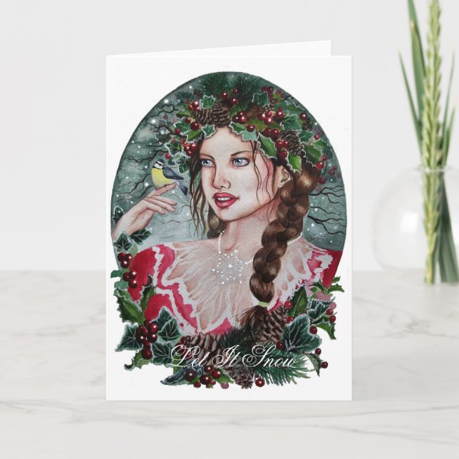 Tarjeta de saludo para Navidades criados de invier (Anverso)