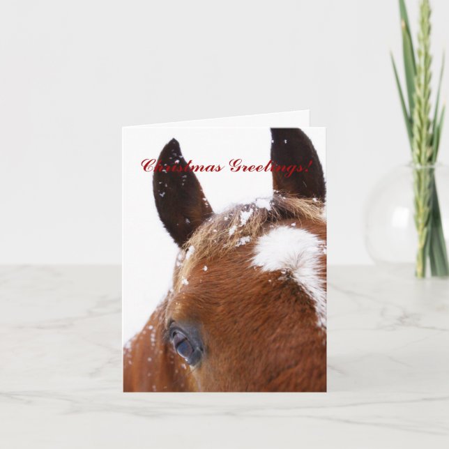 Tarjeta de saludo para Navidades de Caballo de Inv (Anverso)