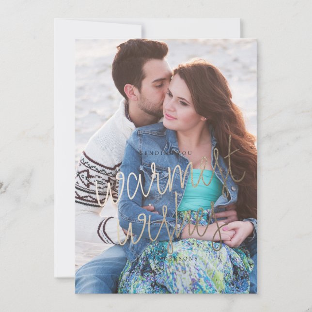 Tarjeta de saludo para navidades de fotos WARMEST  (Anverso)