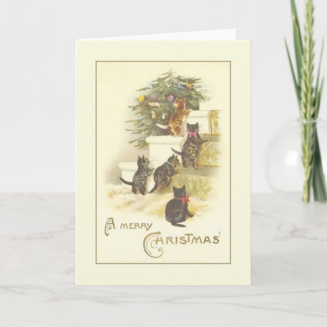 Tarjeta de saludo para Navidades de gatitos de Vic (Anverso)
