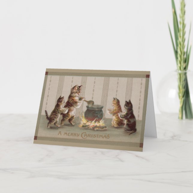 Tarjeta de saludo para Navidades de gatos de Victo (Anverso)