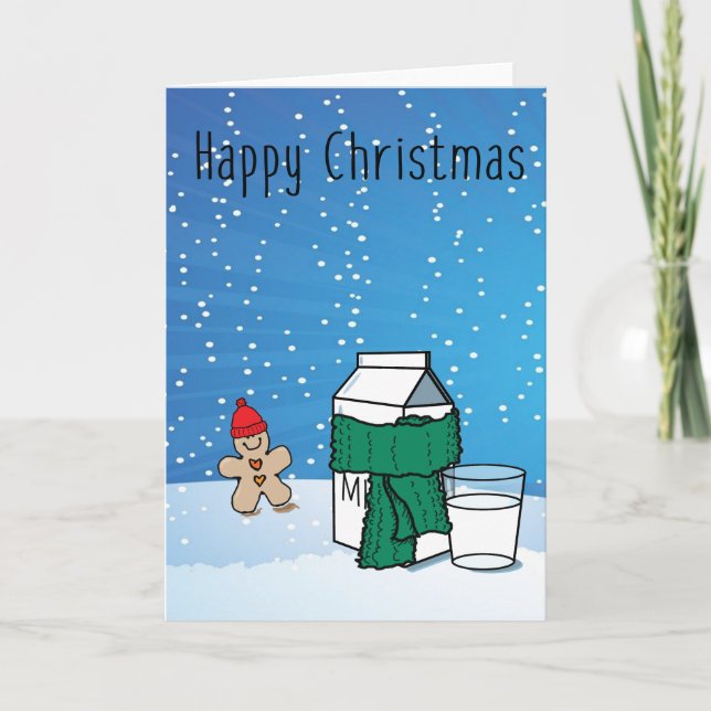 Tarjeta de saludo para Navidades de nieve divertid (Anverso)