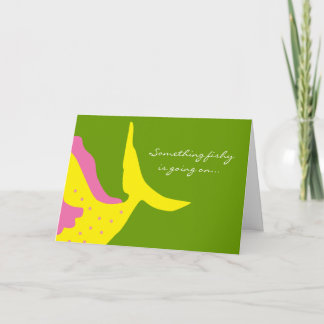 Tarjeta de saludo para Navidades de peces de burbu