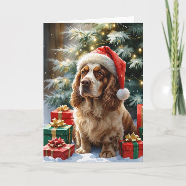 Tarjeta de saludo para Navidades de perro de Clumb (Anverso)