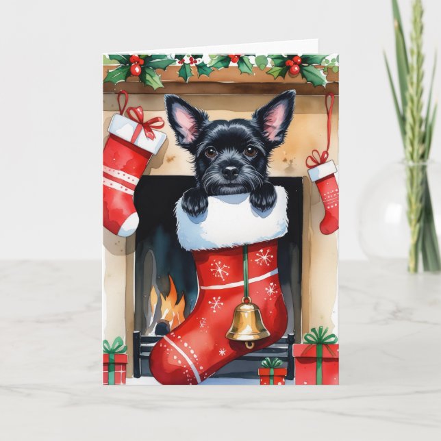 tarjeta de saludo para Navidades de perro de Schip (Anverso)