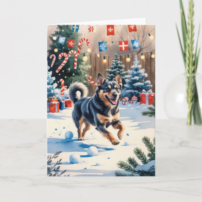 Tarjeta de saludo para Navidades de perro de Vallh (Anverso)
