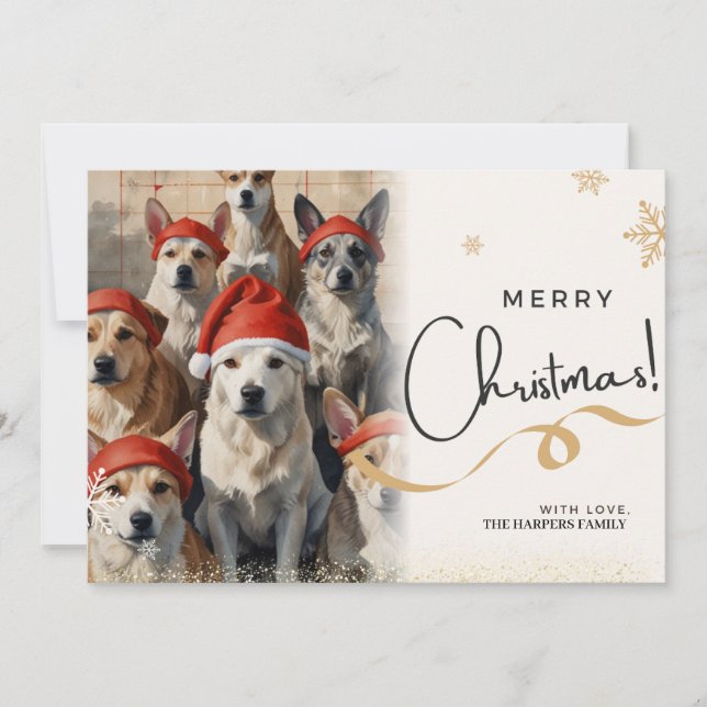 Tarjeta de saludo para navidades de perros (Anverso)