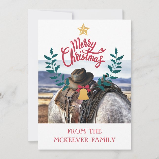 Tarjeta de saludo para Navidades de Rancho Rústico (Anverso)