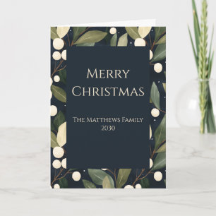 Tarjeta de saludo para Navidades de Snowberry blan