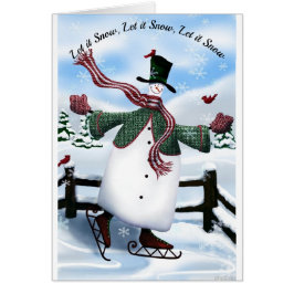 Tarjeta de saludo para Navidades de snowman que pa